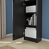 IKEA BILLY/OXBERG Книжкова шафа з дверима, чорно-коричневий, скло (692.874.10), фото 3