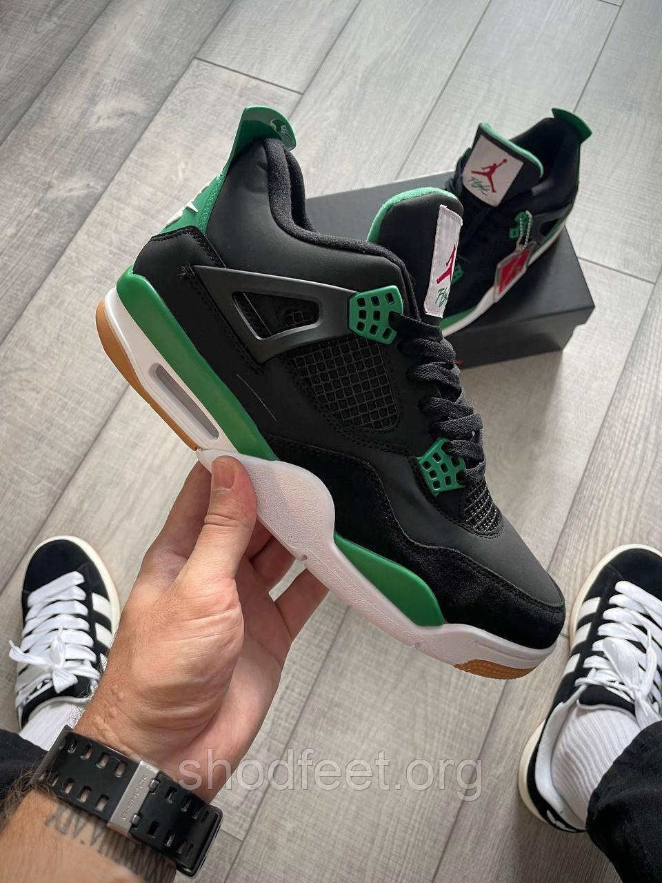 Чоловічі кросівки Nike SB x Air Jordan 4 Retro Black Green, фото 1