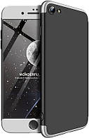 Чехол GKK 360 для Iphone SE 2020 бампер противоударный без вырезa Black-Silver