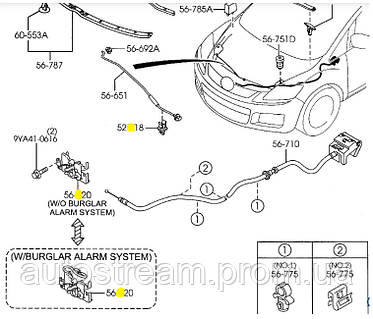 ま～ Крепление фиксатор клипса опоры капота Mazda 3, 6, CX-3, CX-5, CX