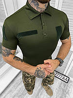 Уставное армейское поло олива , тактическая военная футболка-поло олива хлопок
