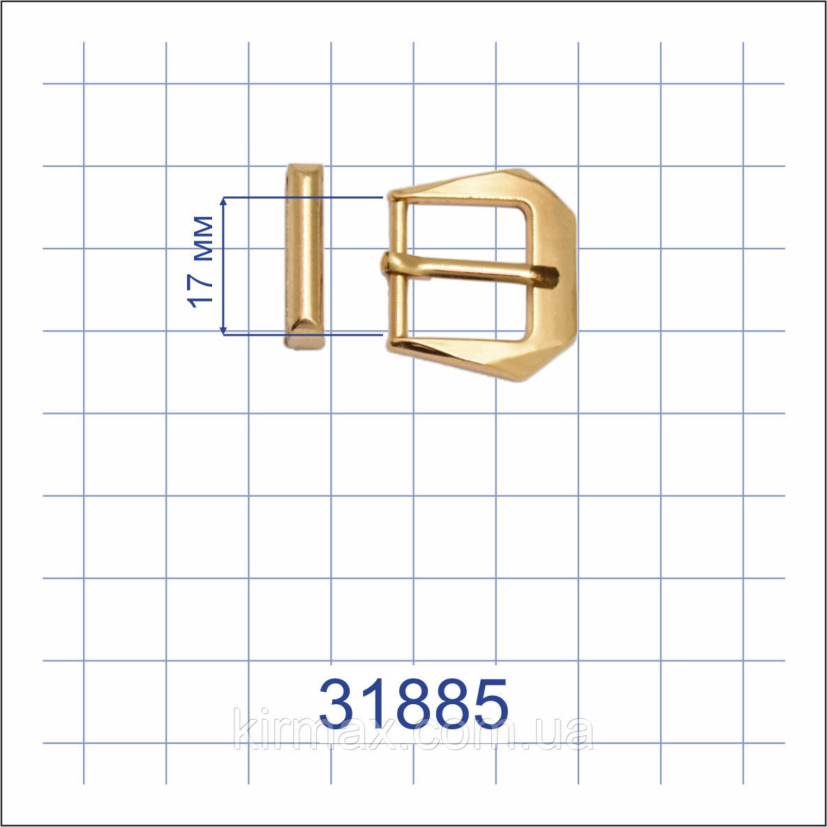Пряжка золото з тренчиком 17 мм, фото 1