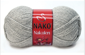 Нитки пряжа для в'язання напіввовна NAKOLEN Наколен  № 195 - світлий сірий меланж