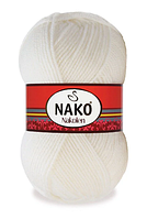 Нитки пряжа для в'язання напіввовна NAKOLEN Наколен  № 208 - білий