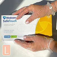 Перчатки виниловые Medicom SafeTouch S M L XL прозрачные 100 шт L
