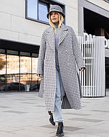 Модное и стильное пальто женское демисезонное полушерсть осень-весна оверсайз малиновое XS,S,M,L,XL,2XL,3XL Шанель светлый, 48