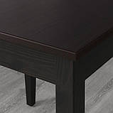 IKEA LERHAMN Стіл, чорно-коричневий, 118x74 см (604.443.01), фото 3