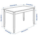 IKEA LERHAMN Стіл, чорно-коричневий, 118x74 см (604.443.01), фото 7