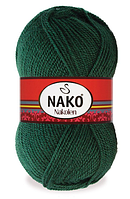 Нитки пряжа для в'язання напіввовна NAKOLEN Наколен  № 3601 - темний зелений