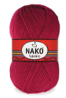 Нитки пряжа для в'язання напіввовна NAKOLEN Наколен  № 3630 - вишня