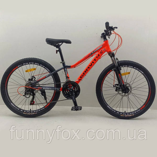 Велосипед для дитини зростом 130-150 см, 24 дюйми, спортивний, Помаранчевий, 21 швидкість, рама 12 дюймів, GR-24005