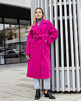 Модное и стильное пальто женское демисезонное полушерсть осень-весна оверсайз оливковое XS,S,M,L,XL,2XL,3XL Малина, 54