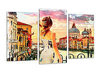 Модульная картина Poster-land Девушка в Венеции 53x100см Арт-511_3 PR, код: 7359279