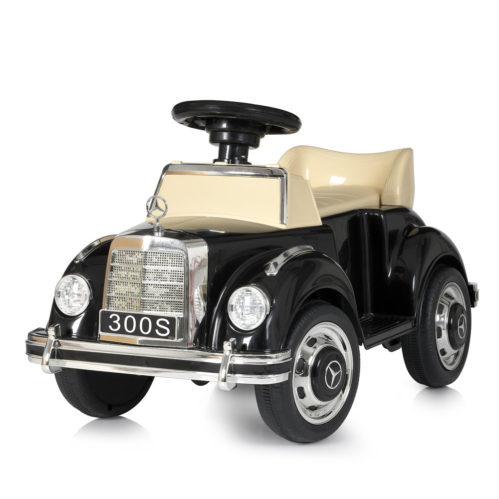 Електромобіль-толокар дитячий Mercedes Ретро Bambi M 5010-2 чорний, мотор 15W, MP3, музика, USB