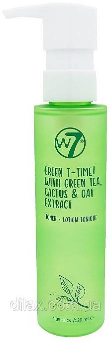 Тоник для лица - W7 Green T-Time With Green Tea Cactus & Oat Extract Toner 120ml (1099320) - фото 1 - id-p1968267311
