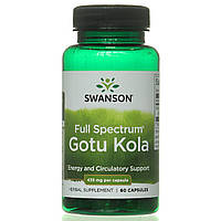 Готу колу цілісна рослина ддя пам'яті 435 мг 60 капс для мозкового кровообігу Swanson США