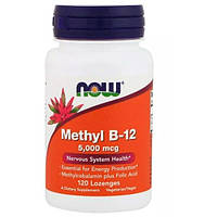 Метилкобаламин NOW Foods Methyl B-12 5000 mcg 120 Lozenges NF0493 MY, код: 7518482