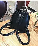 Жіночий рюкзак маленький велюровий чорний, фото 4