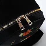 Жіночий рюкзак маленький велюровий чорний, фото 6