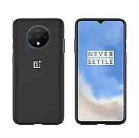 Чохол силіконовий з мікрофіброю для OnePlus 7T чорний матовий бампер софт-тач