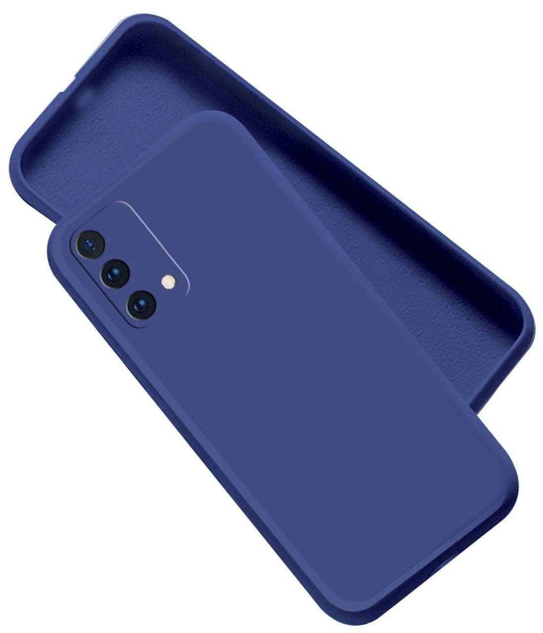 Силіконовий чохол із мікрофіброю для Oppo A74 синій тонкий матовий