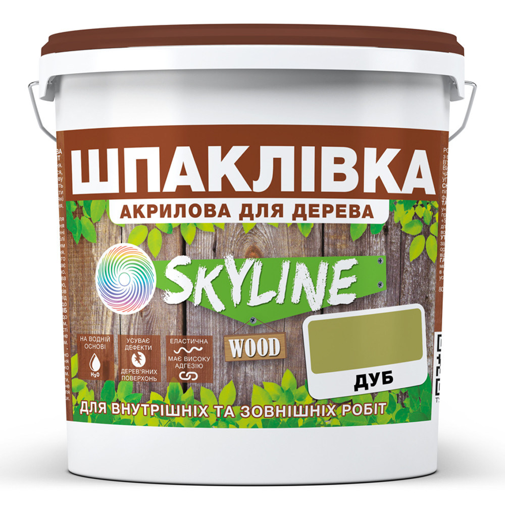 Шпаклівка для Дерева готова до застосування акрилова SkyLine Wood Дуб 1.5 кг, фото 1