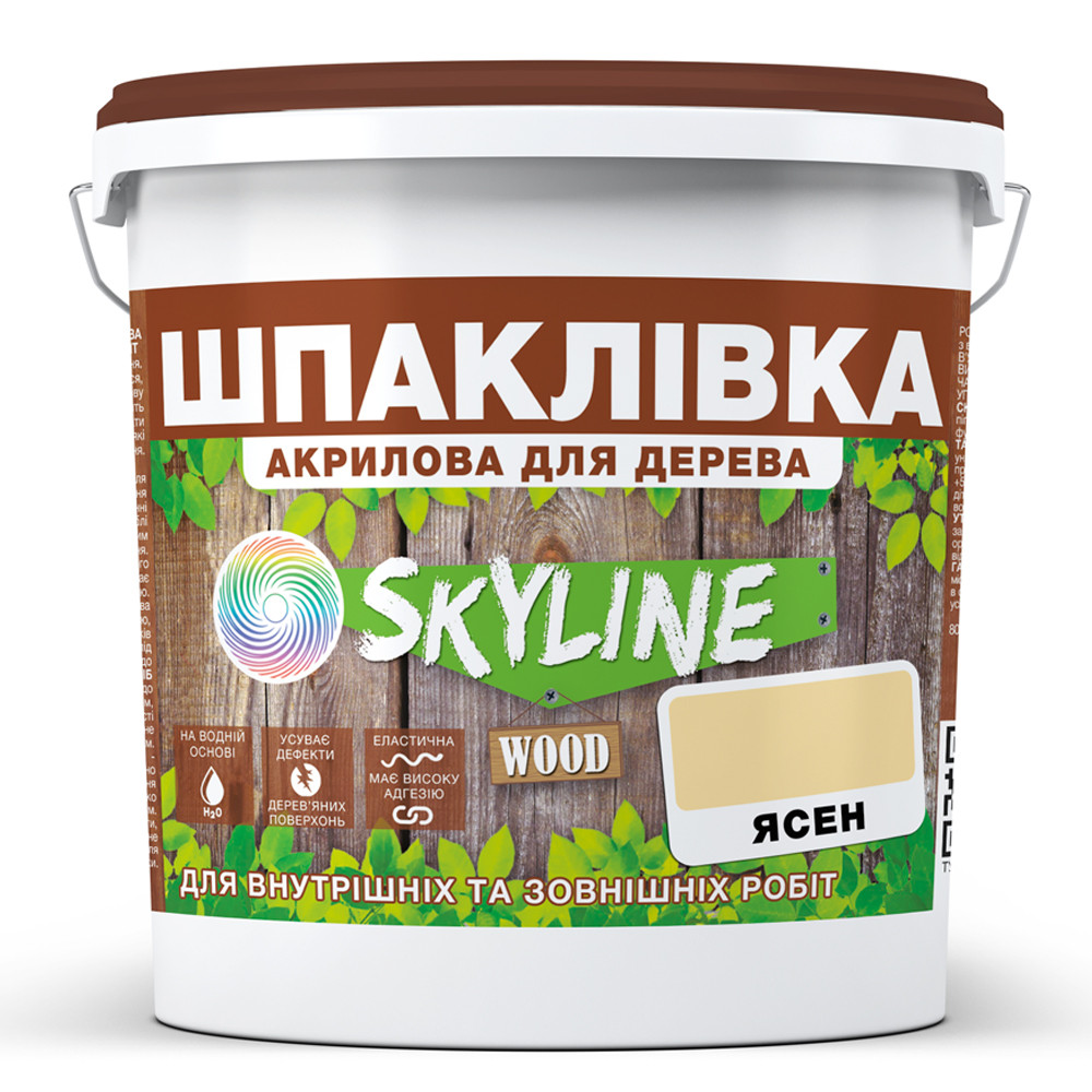 Шпаклівка для Дерева готова до застосування акрилова SkyLine Wood Ясен 1.5 кг, фото 1