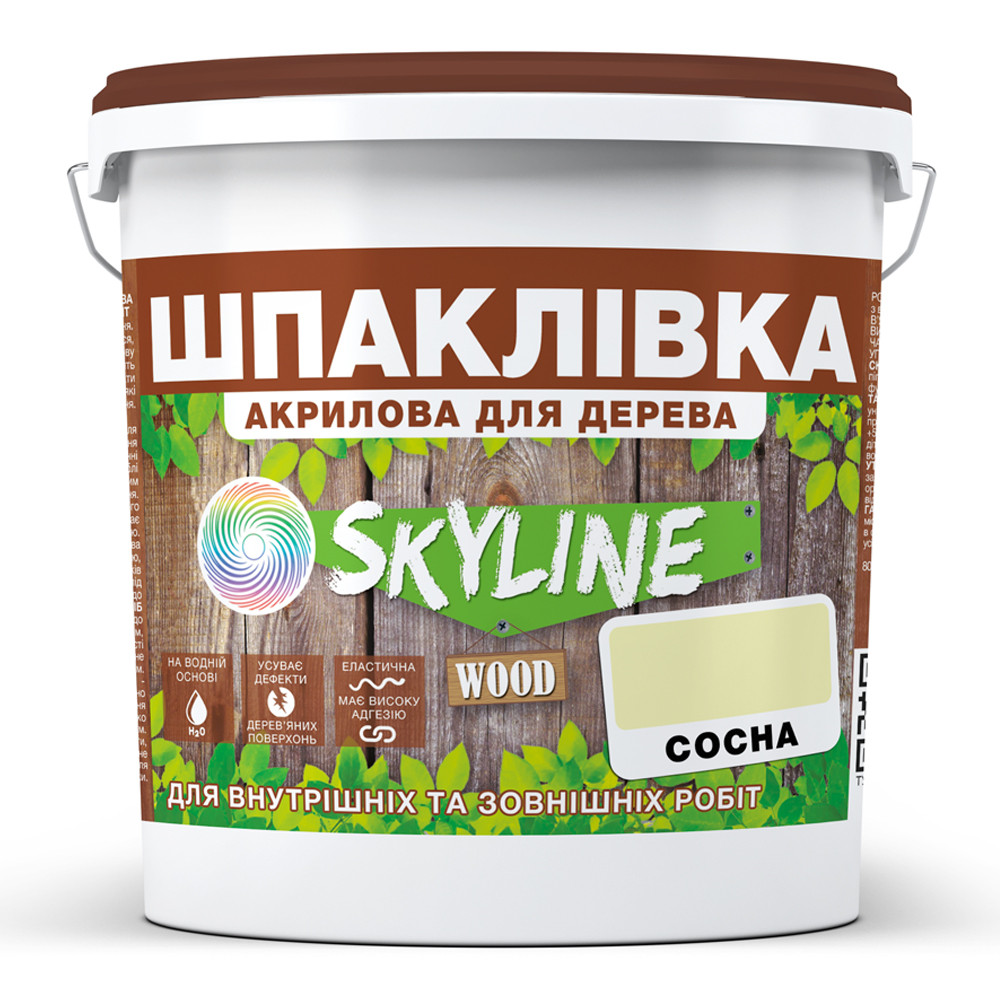 Шпаклівка для Дерева готова до застосування акрилова SkyLine Wood Сосна 1.5 кг, фото 1