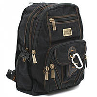 Джинсовый подростковый рюкзак Gold Be 28 x 40 x 18 см Черный (b259/1)