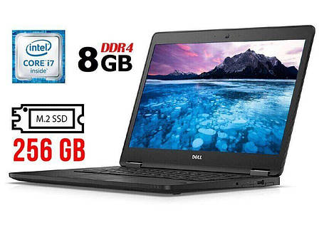 Ультрабук Б-клас Dell Latitude E7470/ 14" (1920x1080)/ Core i7-6600U/ 8 GB RAM/ 256 GB SSD/ HD 520, фото 1