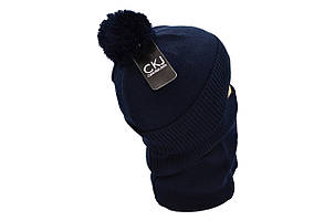 Комплект Flexfit шапка з помпоном і снуд Темно-синій (F-0918-45), фото 2
