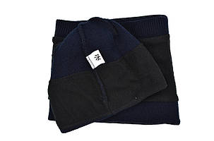 Комплект Flexfit шапка з помпоном і снуд New York Темно-синій (F-0918-56), фото 2