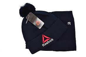 Комплект Flexfit шапка з помпоном и снуд Reebok Темно-синий (F-0918-63), фото 2