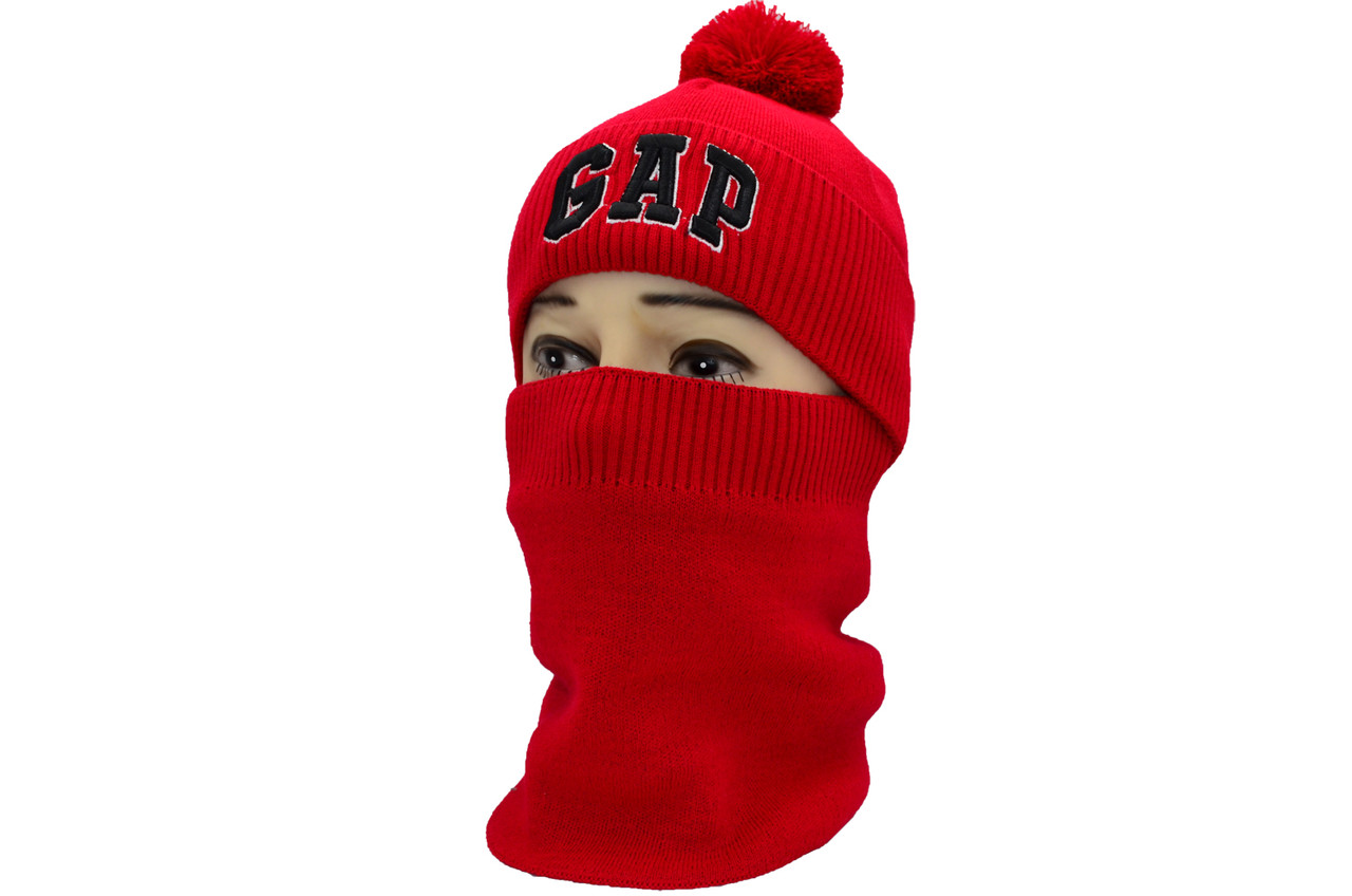 Комплект Flexfit шапка з помпоном і снуд Gap 53-57 см червона (F-0918-573)