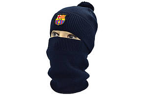 Комплект Flexfit шапка з помпоном і снуд FC Barcelona 53-57 см темно-синя (F-0918-589), фото 2