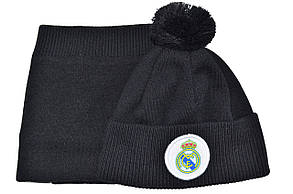 Комплект Flexfit шапка з помпоном і снуд FC Real Madrid 53-57 см чорна (F-0918-590), фото 2