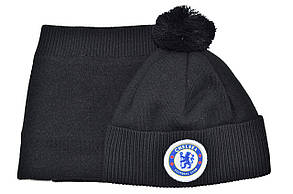 Комплект Flexfit шапка з помпоном і снуд FC Chelsea 53-57 см чорна (F-0918-593), фото 2