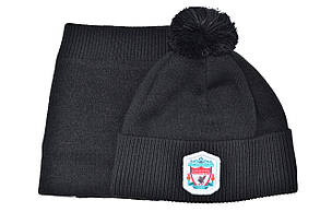 Комплект Flexfit шапка з помпоном і снуд FC Liverpool 53-57 см чорна (F-0918-595), фото 2