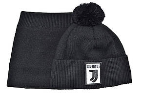 Комплект Flexfit шапка з помпоном і снуд FC Juventus 53-57 см чорна (F-0918-597), фото 2