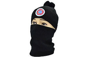 Комплект Flexfit шапка з помпоном і снуд FC Bayern Munchen 53-57 см чорна (F-0918-598), фото 2