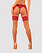Панчохи під пояс із широким мереживом Obsessive Lacelove stockings XS/S, фото 3
