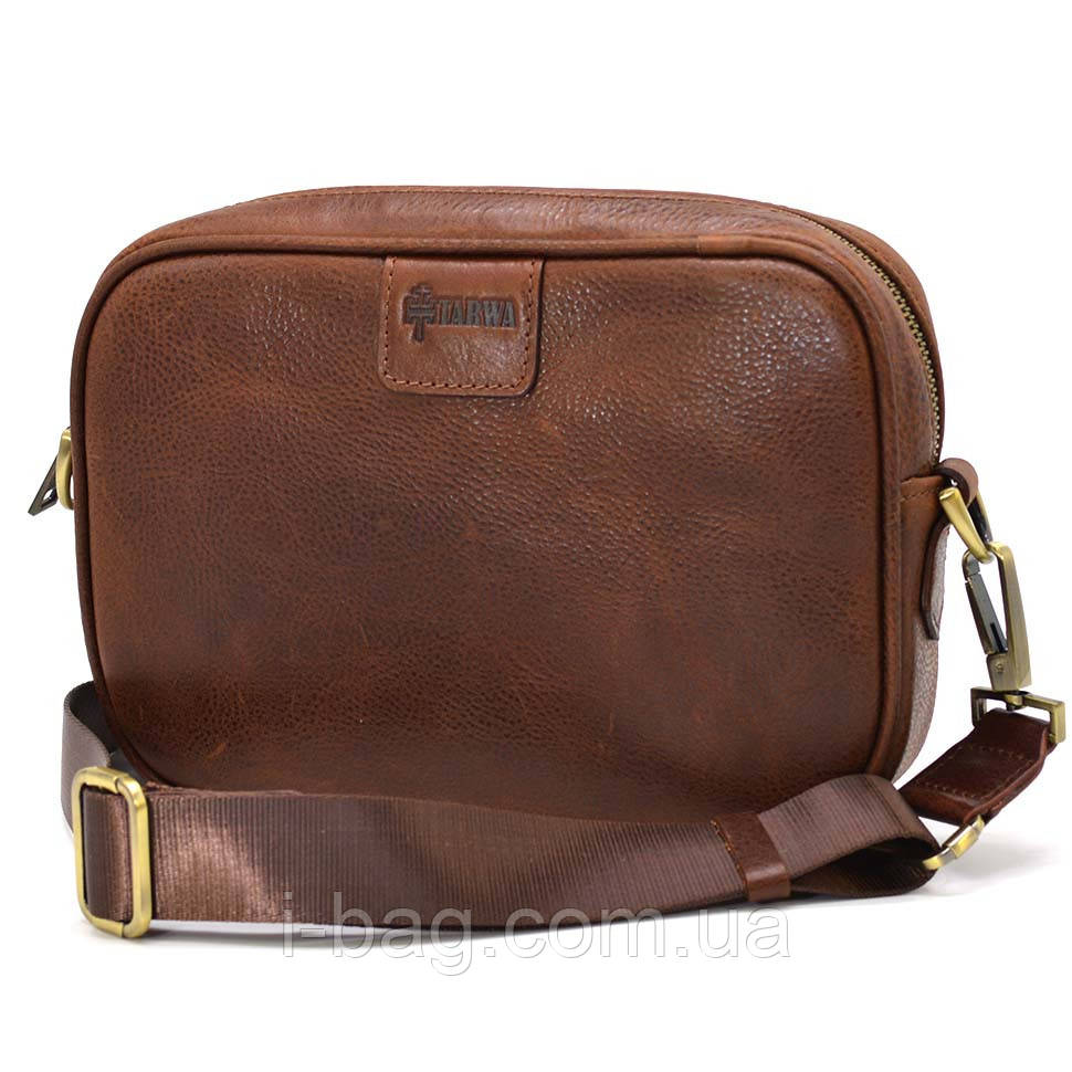 Шкіряна сумка барсетка TARWA GB-7310-4lx коньяк