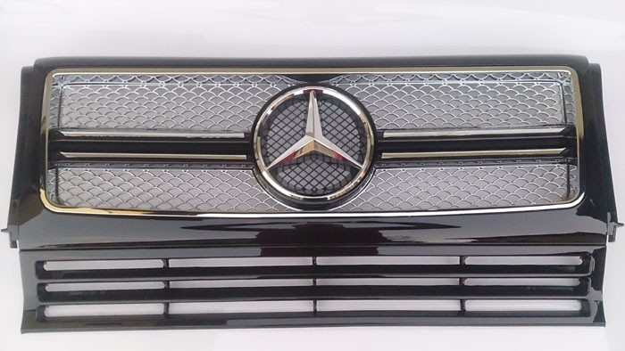 Решітка радіатора рестайлінг для Mercedes G class W463 стиль G65 AMG (хром сітка)