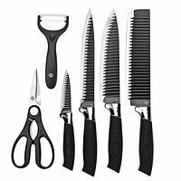 Набор кухонных ножей из стали 6 предметов Genuine King-B0011, набор ножей для кухни, кухонный набор ножей BNS