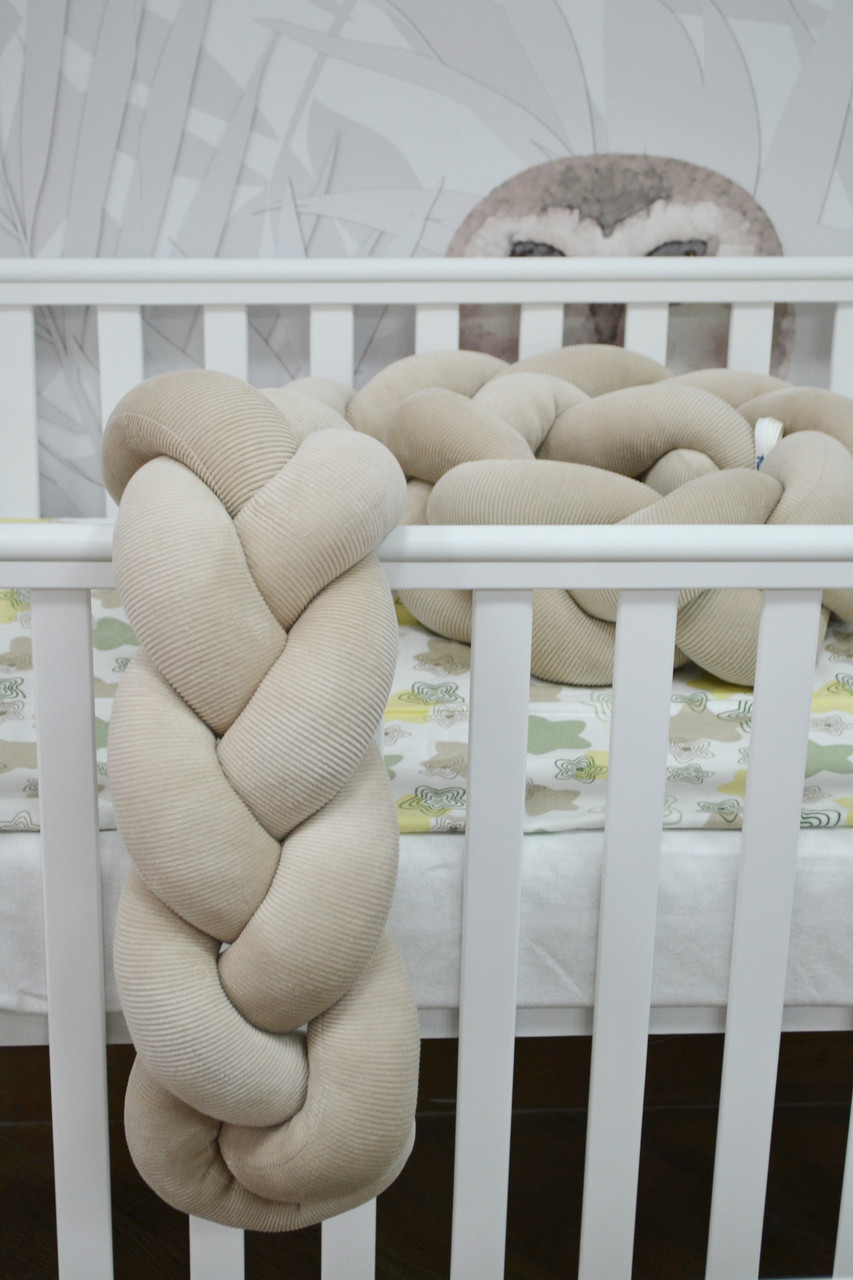 Бампер-косичка на ліжечко Twins Ego 220 см, beige, фото 1