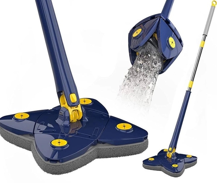 Швабра стрічка з відтискачем для підлоги, що обертається на 360°, телескопічна, для прибирання