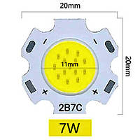 Светодиодный модуль COB LED 2B7C 7W 6000K Холодный белый (2011: 20mm / 11 mm)