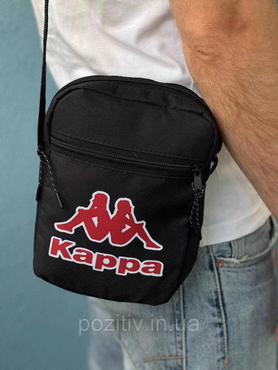 Барсетка через плече/сумка месенджер/бананка чорна з принтом