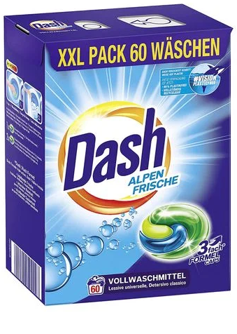 Засіб для прання DASH Alpen Frische 60 капсул універсальний