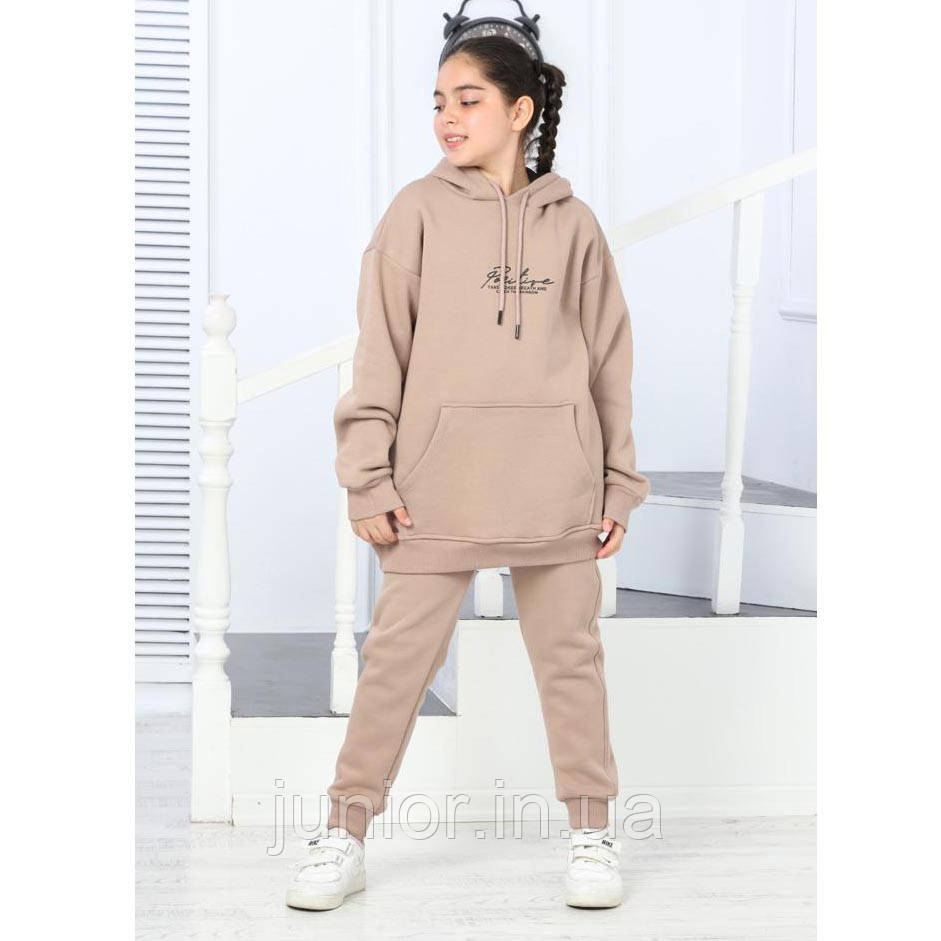 Утеплений спортивний костюм у стилі оверсайз 116-146р, фото 1